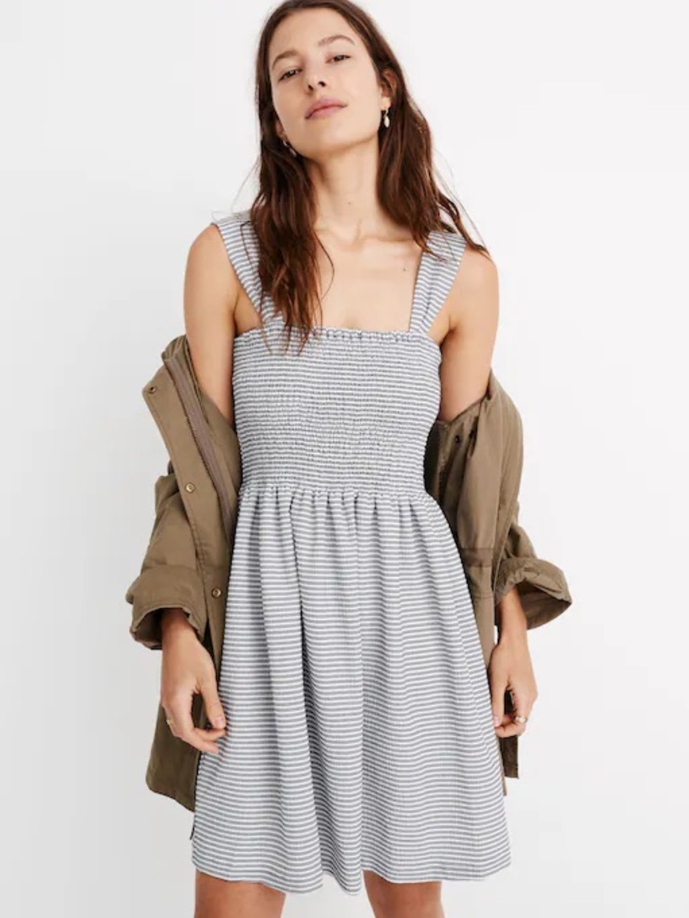 [Madewell] Texture & Thread Smocked Dress in Stripe